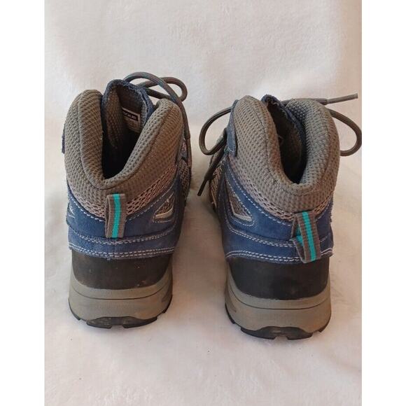 Vasque Breeze Hiking Boots Youth Kids 4 EU 35 Gray/Blue Leather 7207 Mid Ankle - Picture 5 of 7